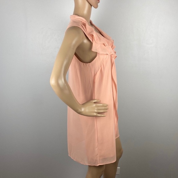 NEW BCBGMAXAZRIA PINK RUFFLE MINI DRESS - Picture 4 of 7